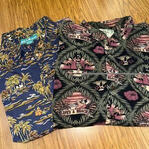 Men's 3XL Authentic Big Dogs Hawaiian Button Down Shirts (lot Of 2)